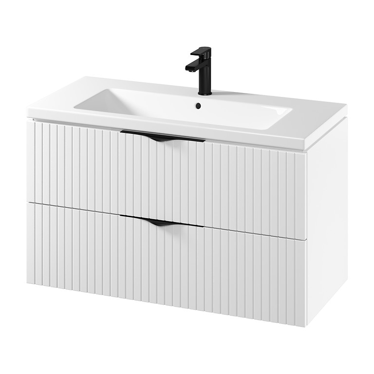 Cersanit Tirso 100×45 cm alsószekrény Como 100-as mosdóval- Matt fehér (S801-542) | Lapraszerelt
